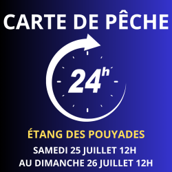 Carte de pêche 24h JUILLET – Étang des Pouyades