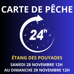 Carte de pêche 24h NOVEMBRE – Étang des Pouyades