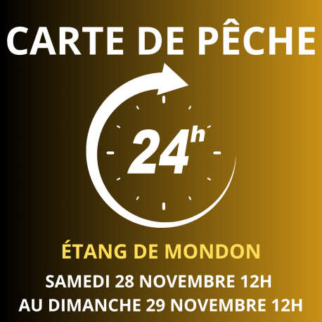 Carte de pêche 24h NOVEMBRE – Étang de Mondon