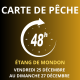 Carte de pêche 48h DECEMBRE – Étang de Mondon